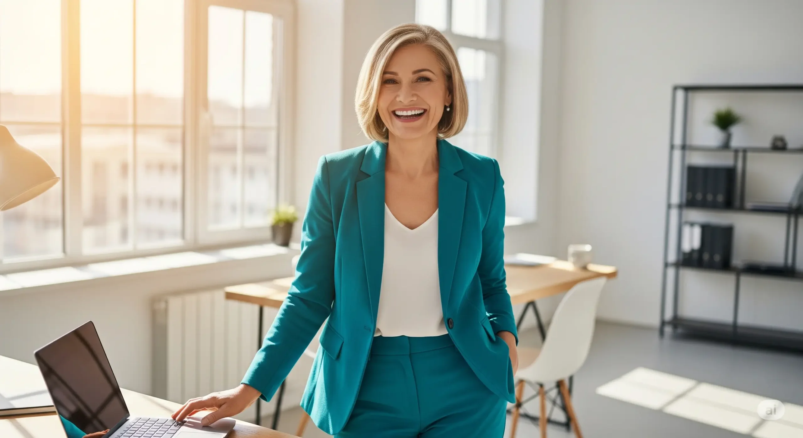 Mulher madura sorrindo, feliz por mudar de carreira depois dos 40 anos